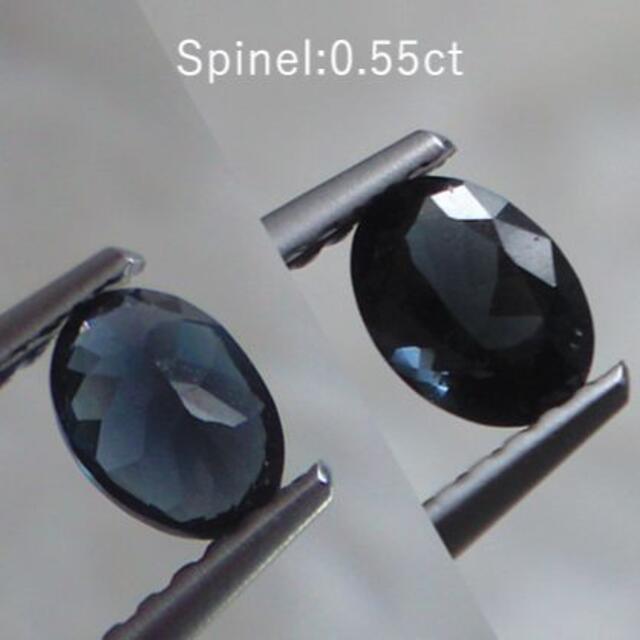 しゃのさんのスピネル0.55ct　濃厚ダークグレイッシュブルースピネル　5.5×4mm