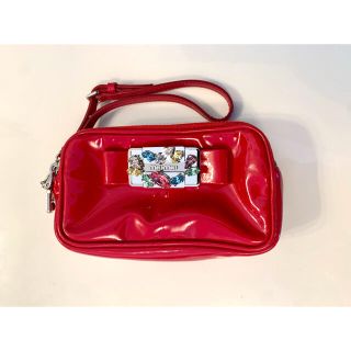 miumiu エナメル ポーチ ビジュー 赤