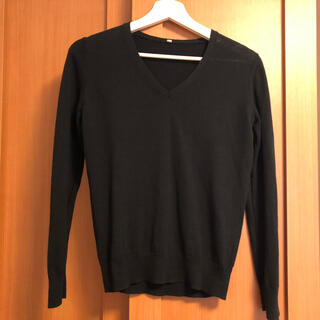 ムジルシリョウヒン(MUJI (無印良品))の無印良品　コットンシルクVネックセーター　ブラック(ニット/セーター)