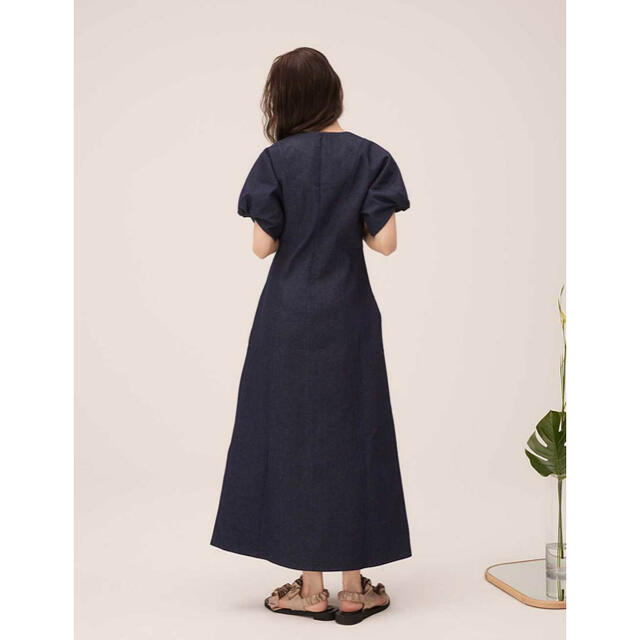 RANDEBOO Denim minimal puff OP(blue)サイズ0 レディースのワンピース(ロングワンピース/マキシワンピース)の商品写真