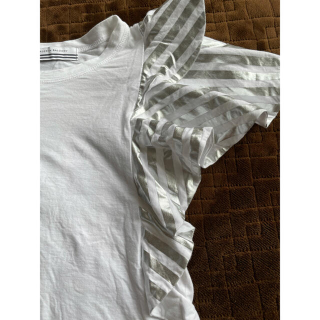 BORDERS at BALCONY  白　トップス レディースのトップス(Tシャツ(半袖/袖なし))の商品写真
