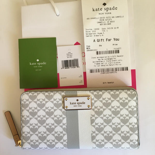 kate spade new york(ケイトスペードニューヨーク)の新品ケイトスペード グレーの濃淡スペードが可愛い長財布 メンズのファッション小物(長財布)の商品写真