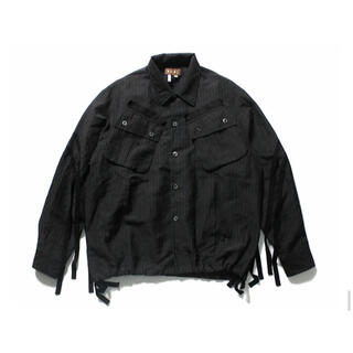 mainu C/N Fatigue Shirts Jacket ブラック2