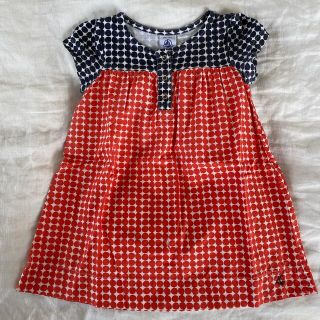 プチバトー(PETIT BATEAU)のプチバトー　ワンピース　74cm 12m 傷あり‼️ ジャンク(ワンピース)