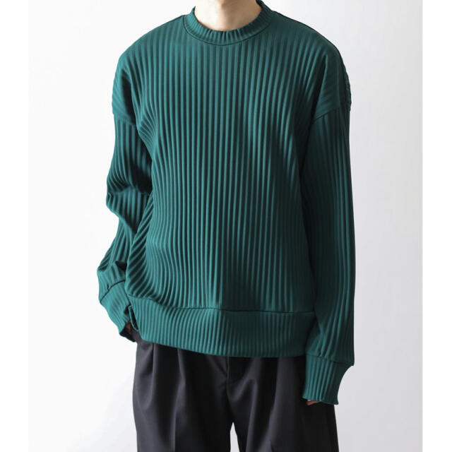 stein PLEATED KNIT CREW NECK LS/Green