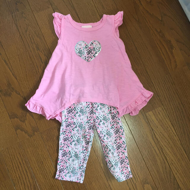 ベビー用セットアップ ピンク  サイズ90 キッズ/ベビー/マタニティのキッズ服男の子用(90cm~)(Tシャツ/カットソー)の商品写真