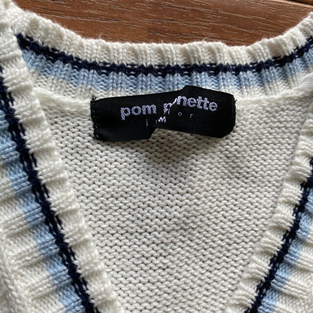 pom ponette(ポンポネット)のポンポネット  白　ベスト　150 制服　卒服　卒業式　入学式　発表会 キッズ/ベビー/マタニティのキッズ服女の子用(90cm~)(ニット)の商品写真