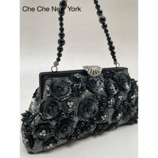 Che Che New York スパンコール ビーズ ラインストーンバッグ(ハンドバッグ)