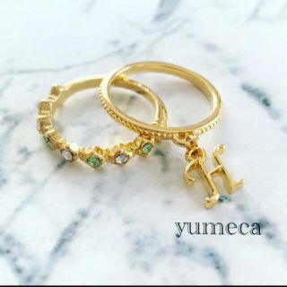 華奢イニシャルとスワロ2連リング💍(リング(指輪))