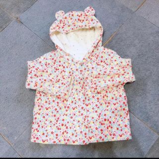 ベビーギャップ(babyGAP)のbabygap リバーシブル パーカー 花柄 ドット 女の子 70-80(カーディガン/ボレロ)