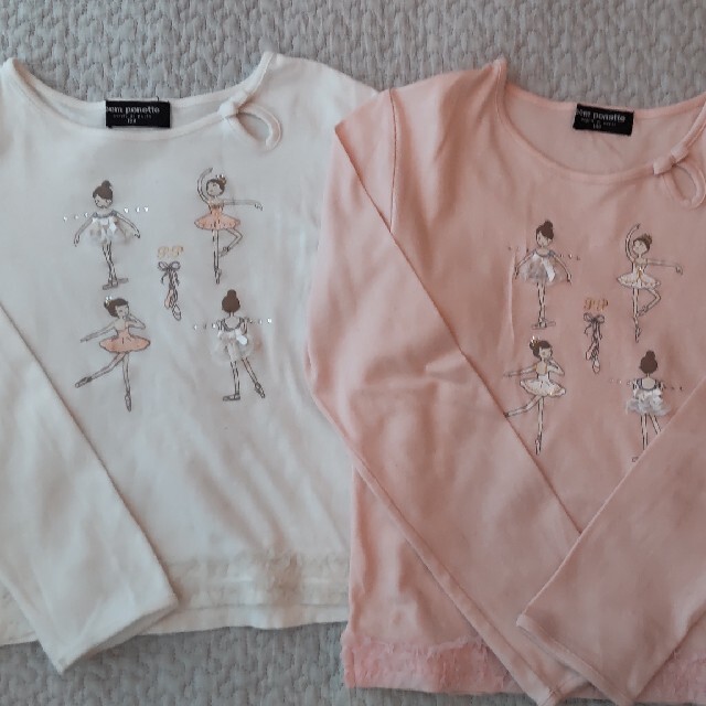 pom ponette(ポンポネット)のゆの様専用　pom ponette　カットソー２枚セット キッズ/ベビー/マタニティのキッズ服女の子用(90cm~)(Tシャツ/カットソー)の商品写真