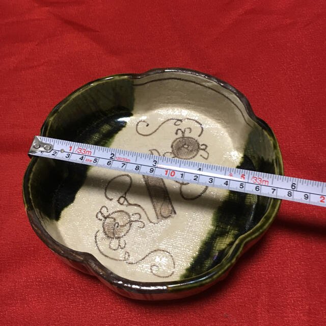 菓子鉢 織部焼 梅型 不老園作 エンタメ/ホビーの美術品/アンティーク(陶芸)の商品写真