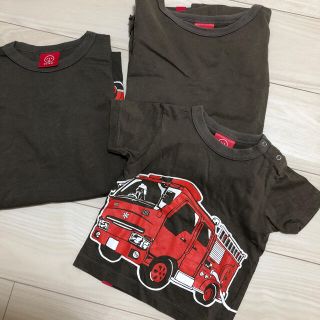 Tシャツ　親子コーデ　消防車　オジコ(Ｔシャツ)