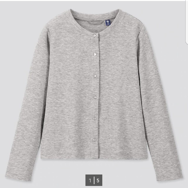 UNIQLO(ユニクロ)のユニクロ　ドライストレッチクルーネックカーディガン　110 キッズ/ベビー/マタニティのキッズ服女の子用(90cm~)(カーディガン)の商品写真