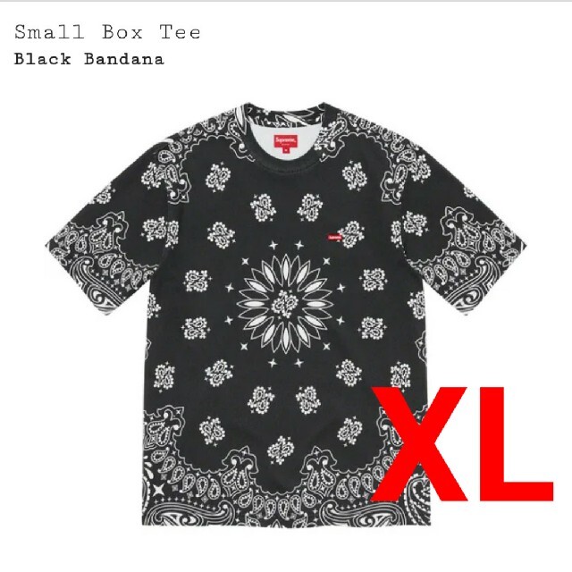 XL Supreme Small Box Tee Black Bandana 黒