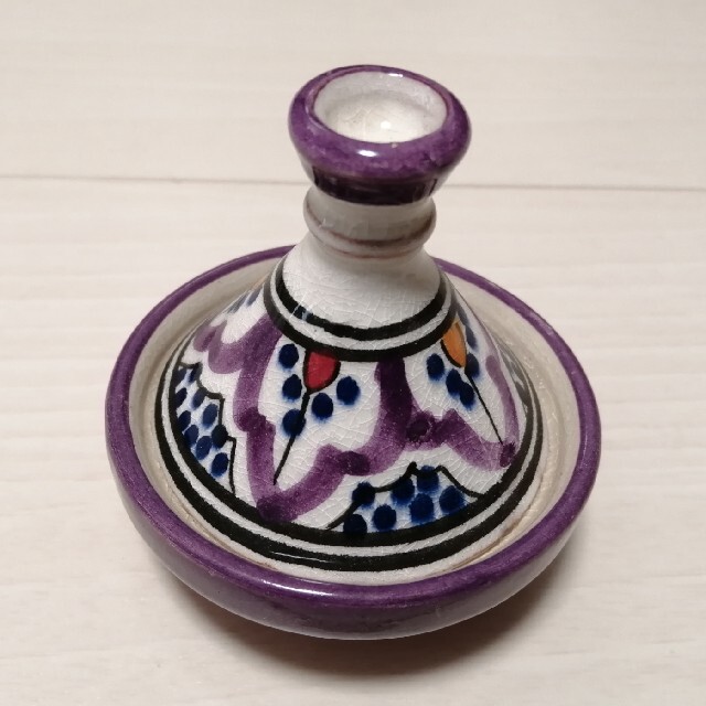 小物入れミニタジン鍋　モロッコで購入　陶器 インテリア/住まい/日用品のインテリア小物(置物)の商品写真