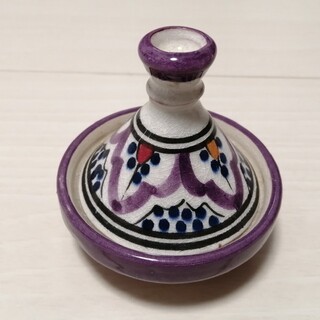 小物入れミニタジン鍋　モロッコで購入　陶器(置物)