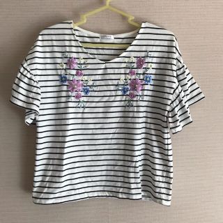 ハニーズ(HONEYS)の◎ハニーズ◎ お花 刺繍 ボーダー Tシャツ(Tシャツ(半袖/袖なし))