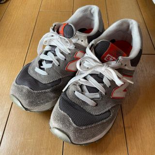 ニューバランス(New Balance)のNew Balance 574 グレー オレンジ 22.5cm(スニーカー)