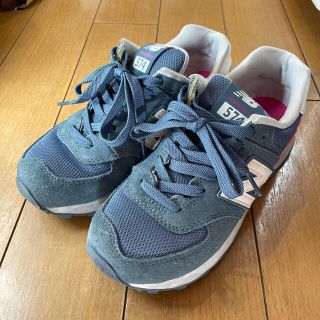 ニューバランス(New Balance)のNew Balance 574 ブルー ピンク 22cm(スニーカー)