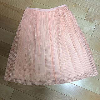 アンタイトル(UNTITLED)のチュールスカート　untitled ピンク(ひざ丈スカート)