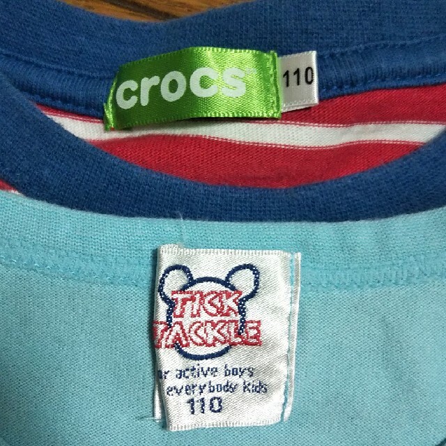 crocs(クロックス)の110cmチックタックル クロックス 半袖Tシャツ まとめて 船  潜水艦 わに キッズ/ベビー/マタニティのキッズ服男の子用(90cm~)(Tシャツ/カットソー)の商品写真