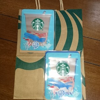 スターバックスコーヒー(Starbucks Coffee)のスタバ ジッパーバック2セット(収納/キッチン雑貨)