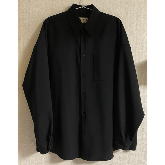 MARNI トロピカルウールシャツ ブラック 46 M