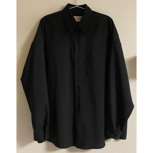 MARNI トロピカルウールシャツ ブラック 46 M MARNI トロピカルウールシャツ ブラック 46 M