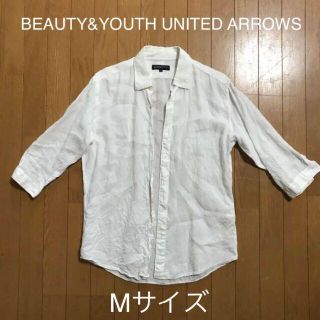 ビューティアンドユースユナイテッドアローズ(BEAUTY&YOUTH UNITED ARROWS)のシャツ 美品 Mサイズ リネンシャツ ホワイト(シャツ)