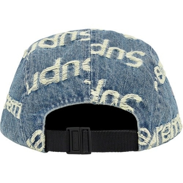 Supreme Frayed Logos Denim Camp Cap Blue