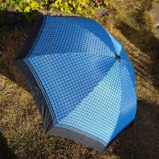 折りたたみ傘/水色チェック/新品(傘)