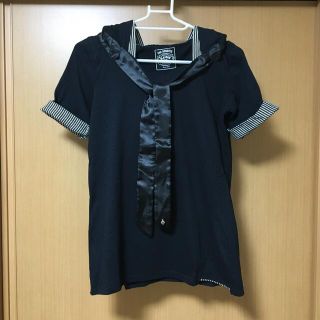 バックス(BACKS)のバックス　重ね着風カットソー　リボンネクタイ付(Tシャツ(半袖/袖なし))