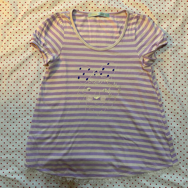 franche lippee(フランシュリッペ)のフランシュリッペ　ライオンプリントボーダーシャツ レディースのトップス(Tシャツ(半袖/袖なし))の商品写真