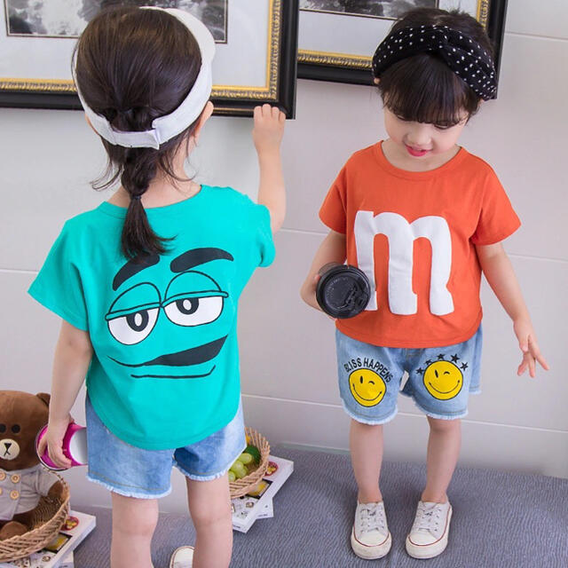 キッズ m&m'sトップス　半袖 Tシャツ 男女兼用 子供服夏物イエロー80 キッズ/ベビー/マタニティのベビー服(~85cm)(Ｔシャツ)の商品写真