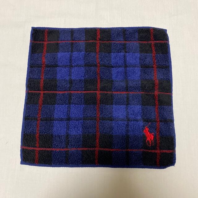 POLO RALPH LAUREN(ポロラルフローレン)のラルフローレン　タオルハンカチ　ネイビーチェック　未使用　#756 メンズのファッション小物(ハンカチ/ポケットチーフ)の商品写真