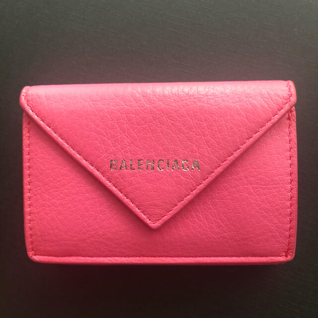 Balenciaga(バレンシアガ)の美品 バレンシアガ ミニ 財布 ペーパーウォレット ピンク 付属品有り レディースのファッション小物(財布)の商品写真