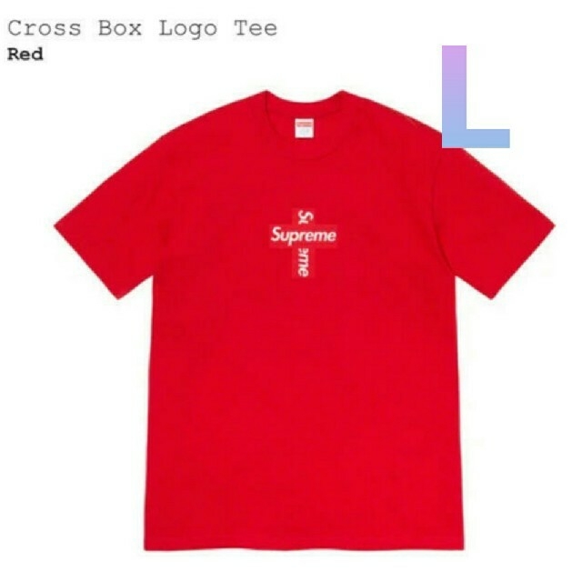 supreme cross box logo tee Red L