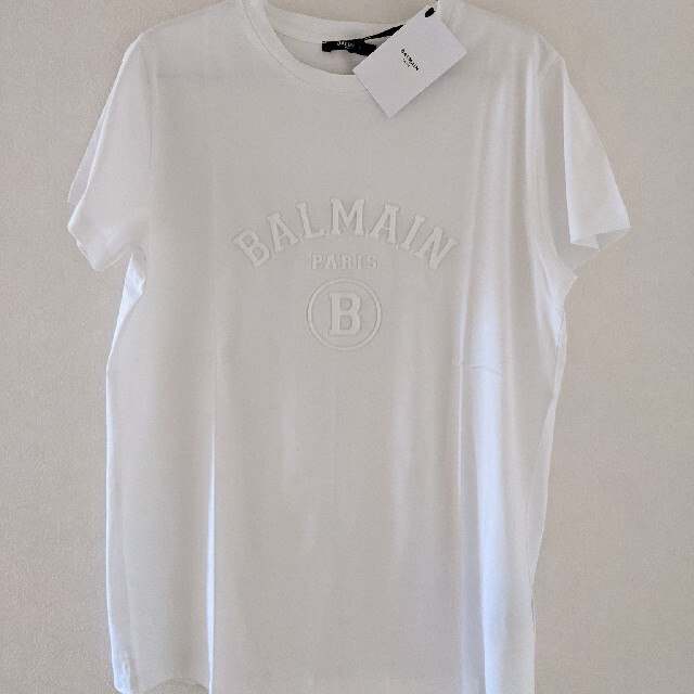 BALMAIN(バルマン)の【新品正規品】BALMAIN  ロゴプリントコットンTシャツ レディースのトップス(Tシャツ(半袖/袖なし))の商品写真