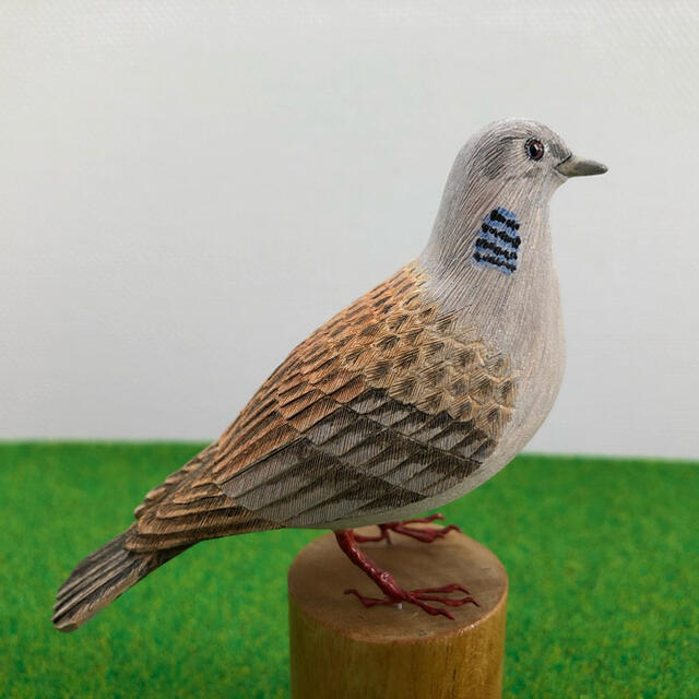 野鳥彫刻 コマドリ 実物大 作者ituo-