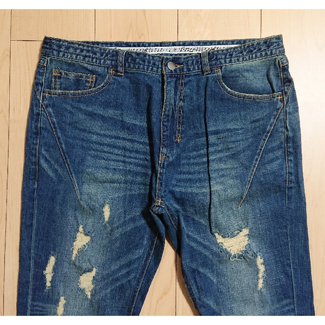 NUMBER (N)INE(ナンバーナイン)の新品 NUMBER NINE DENIM ダメージ加工ジーンズ XL メンズのパンツ(デニム/ジーンズ)の商品写真