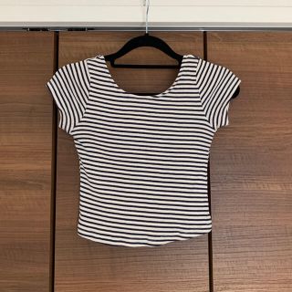 ザラ(ZARA)のZARA ボーダー柄ショート丈トップス(Tシャツ(半袖/袖なし))