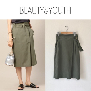 ビューティアンドユースユナイテッドアローズ(BEAUTY&YOUTH UNITED ARROWS)のbeauty&youth ラップベルトタイトスカート　イエナ　アーバンリサーチ(ひざ丈スカート)