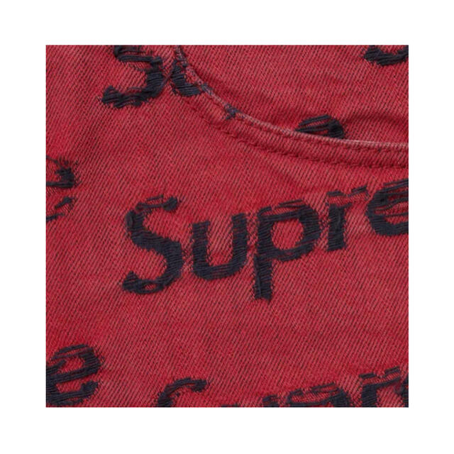 Supreme Frayed Logos Regular Jean Red 30