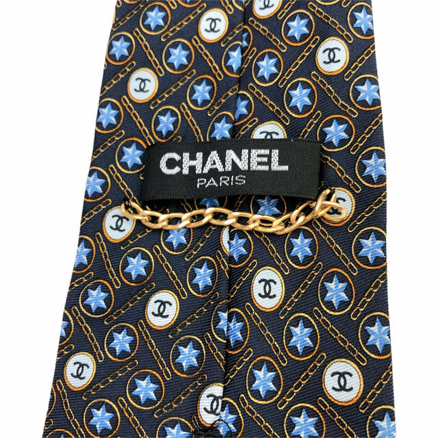 CHANEL(シャネル)の美品 CHANEL PARIS シャネル 高級シルク チェーン　ネクタイ  レア メンズのファッション小物(ネクタイ)の商品写真