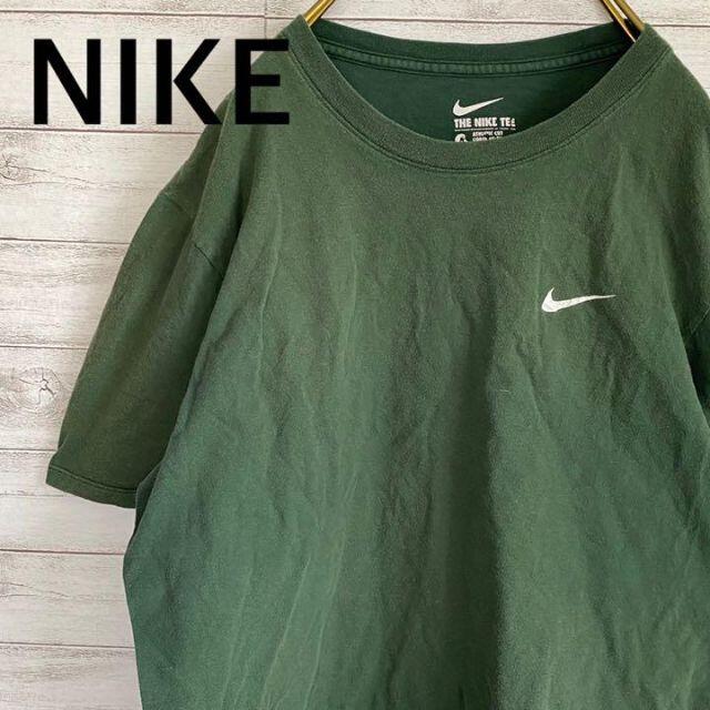 ナイキ NIKE プリントTシャツ 半袖 ワンポイント メンズM グリーン