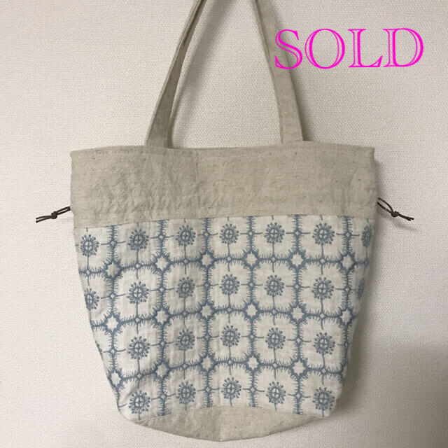 【SOLD】ミナペルホネン　ハンドメイド　巾着　バッグ　anemone