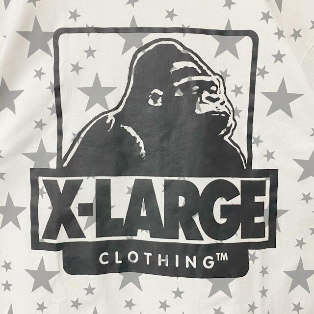 XLARGE(エクストララージ)の【良デザイン】エクストララージ　Tシャツ　スターデカロゴ　ゆるダボ　ホワイトXL メンズのトップス(Tシャツ/カットソー(半袖/袖なし))の商品写真