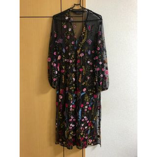 ザラ(ZARA)のzara刺繍ワンピース(ロングワンピース/マキシワンピース)