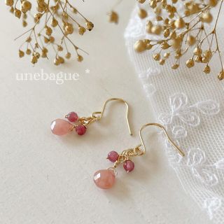 K14GF…宝石質 インカローズ × ピンクトルマリン ピアス*°♡(ピアス)